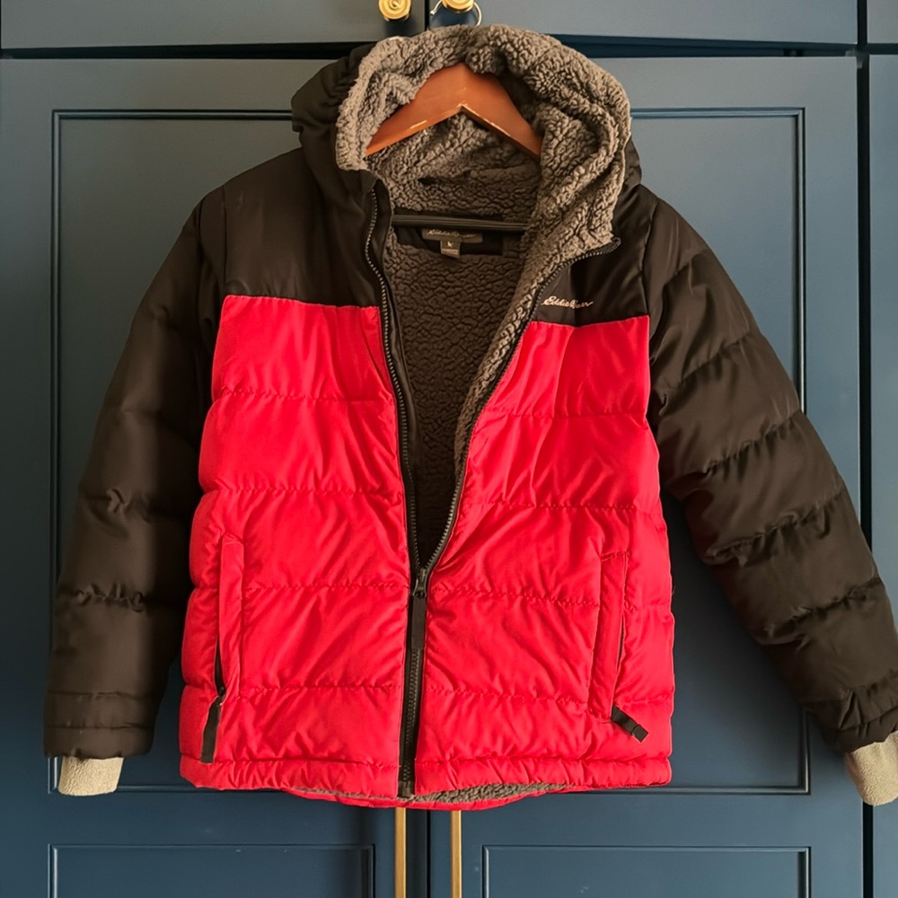 Eddie Bauer youth quilted puffer jacket size youth 10/12.